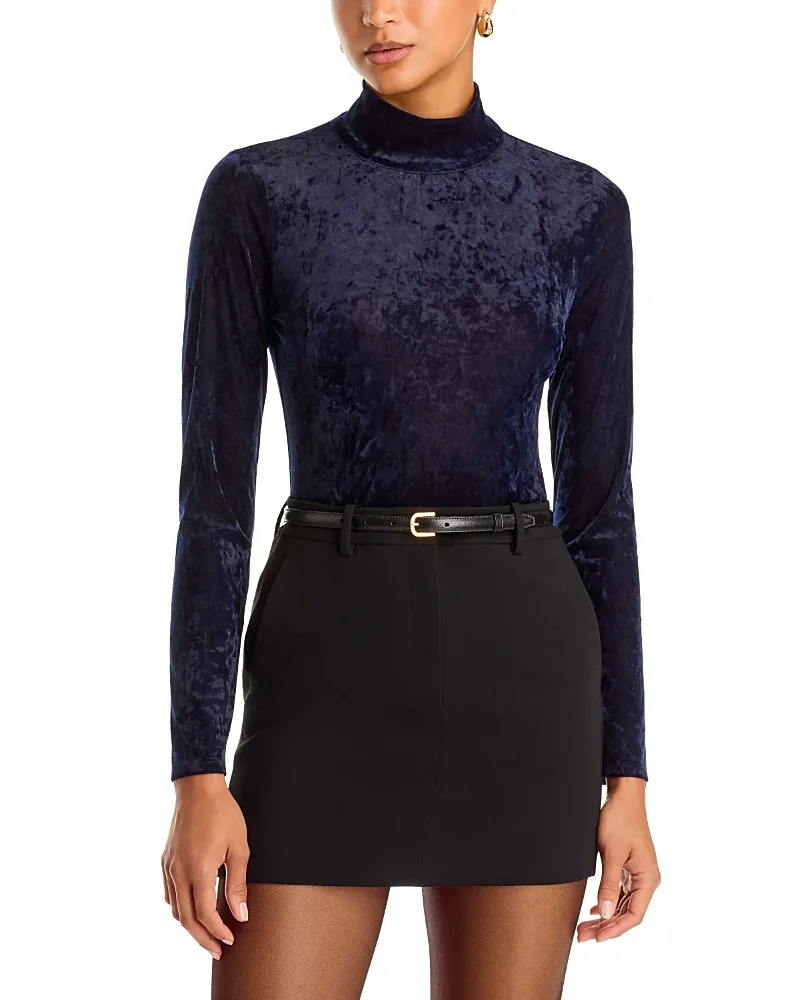 Velvet Mock Neck Top