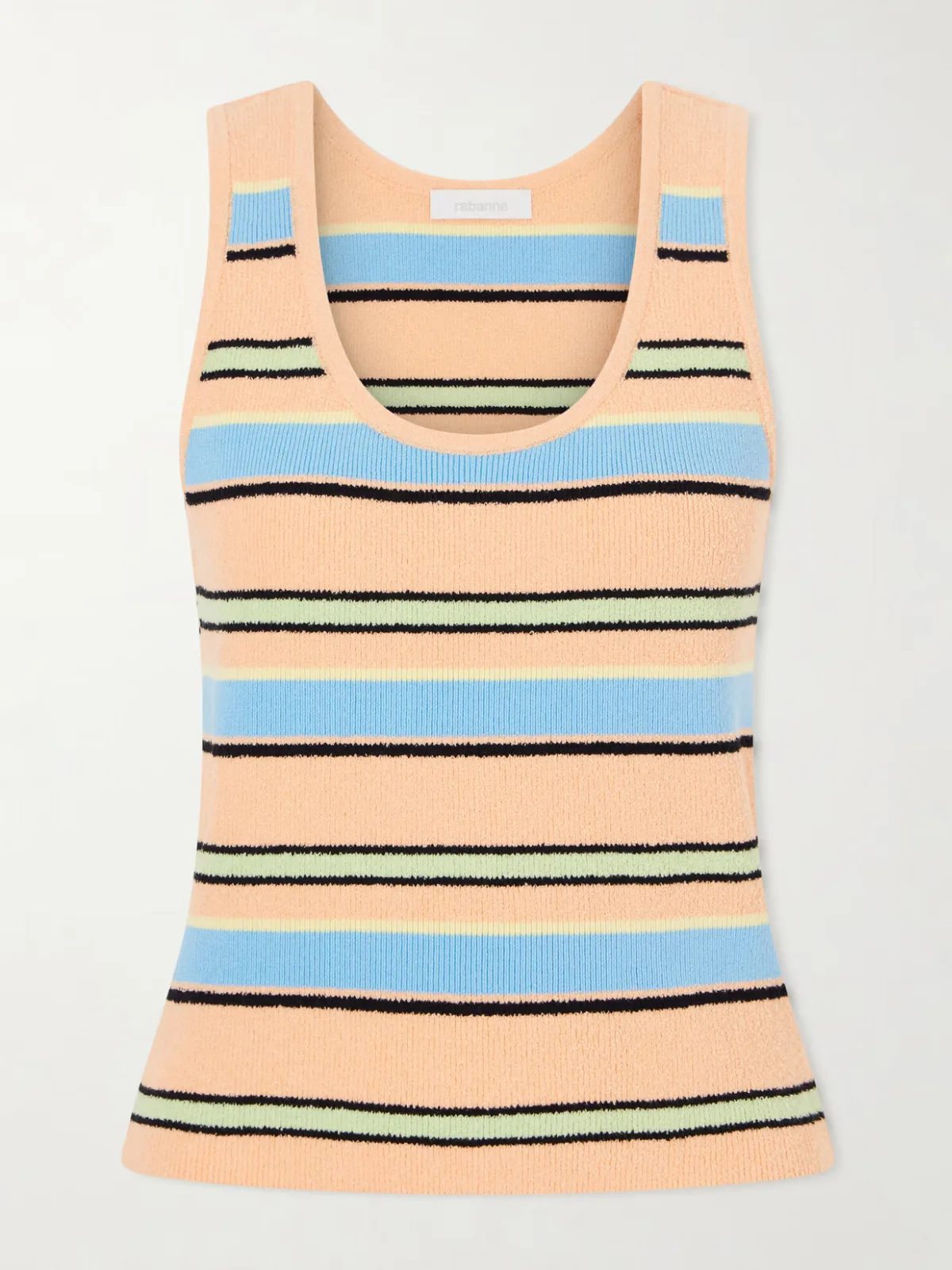 - Striped Cotton-blend Terry Tank -