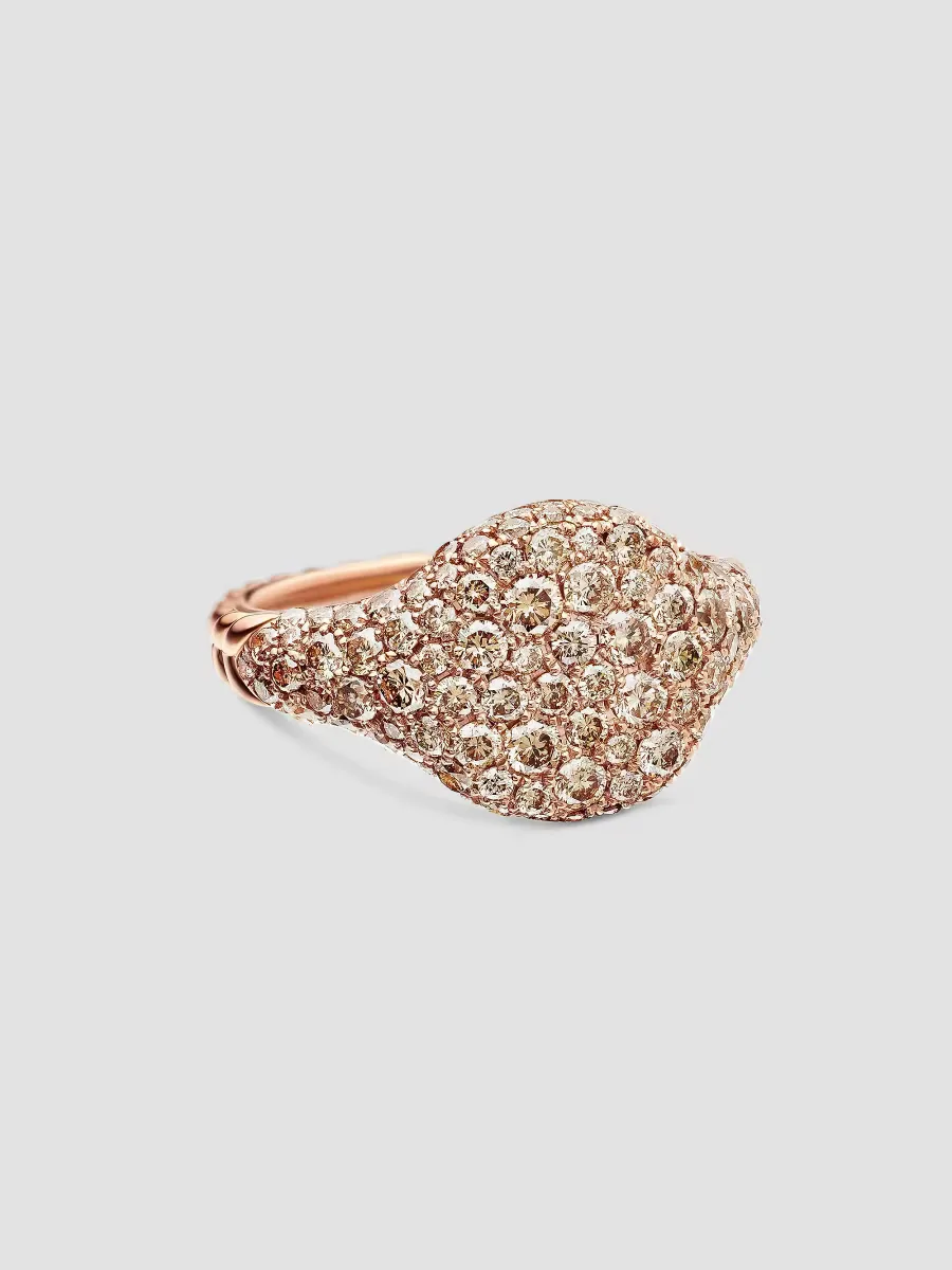Chevron Pinky Ring in 18K Rose Gold by David Yurman