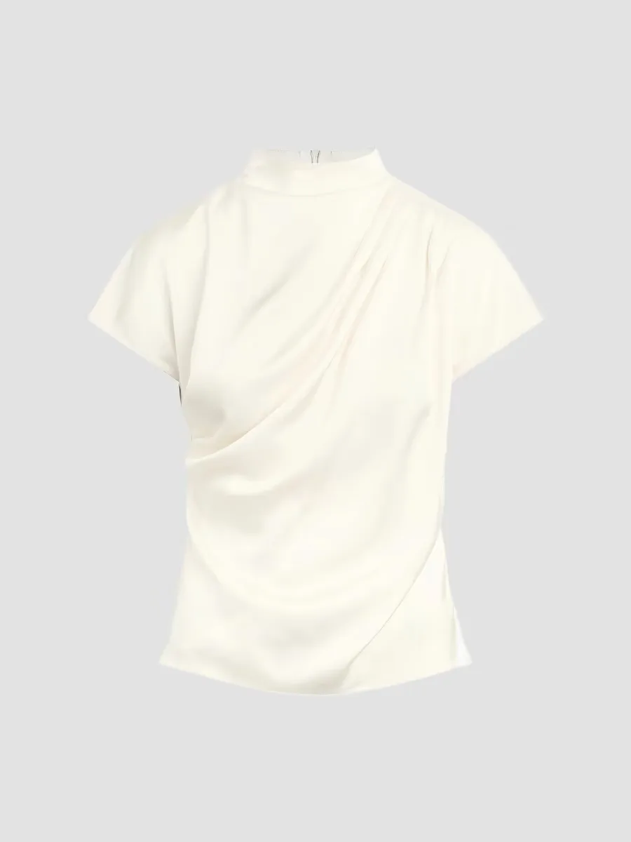 The Graceful Draped Short-Sleeve Top