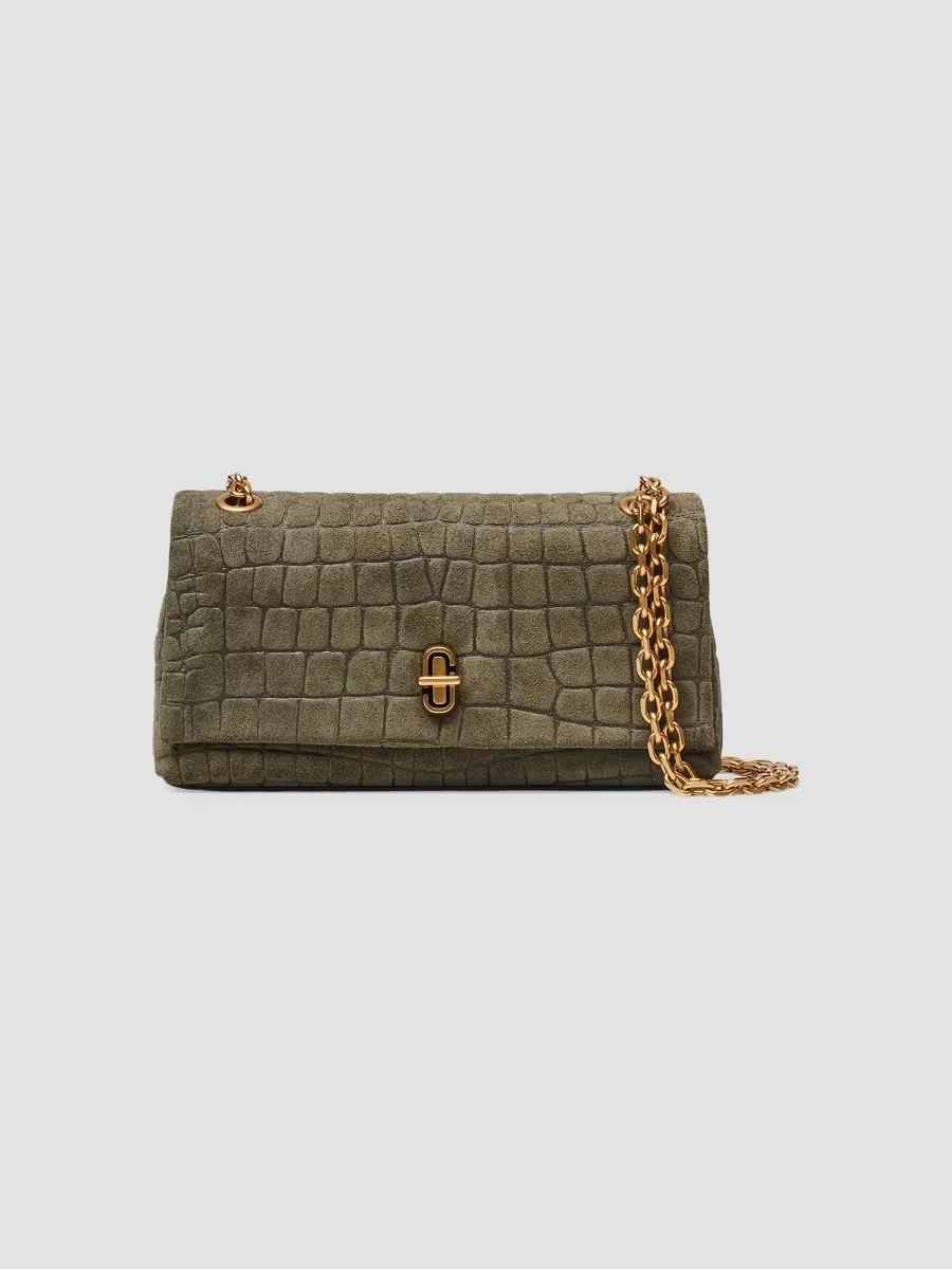 The Dual Mini Croc-Embossed Suede Chain Bag by Marc Jacobs