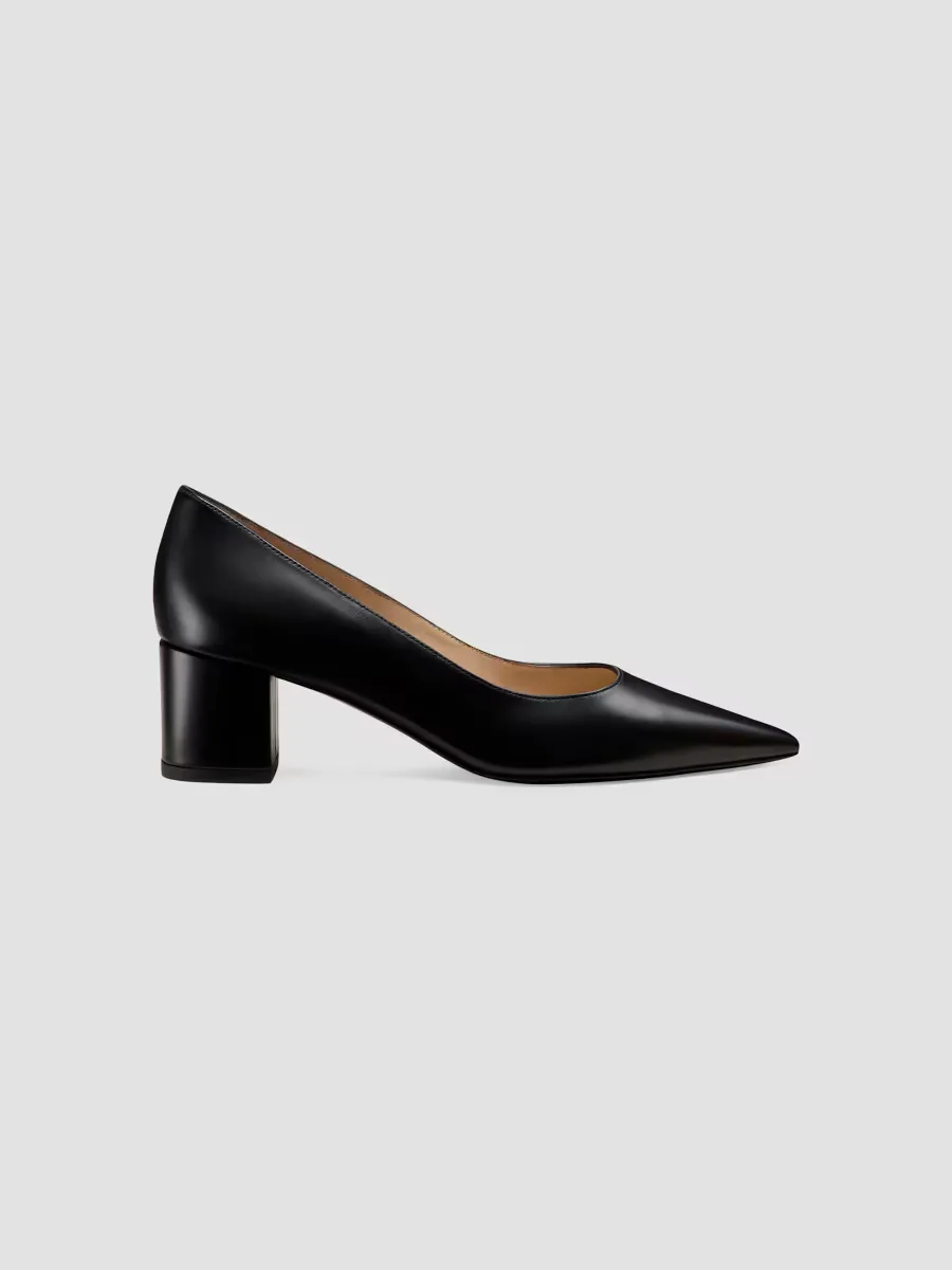 Power 50MM Leather Block-Heel Pumps by Stuart Weitzman