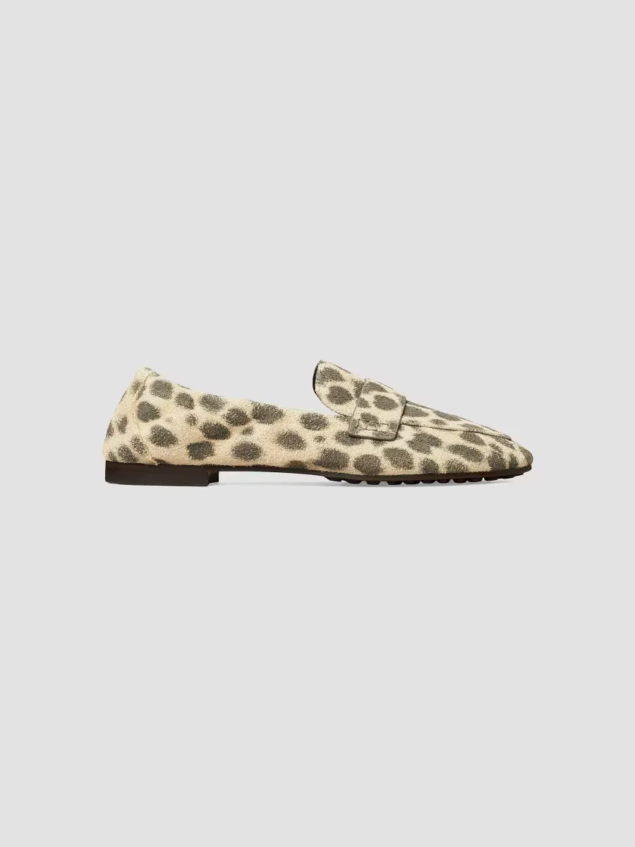 Cheetah-Print Suede Ballet Loafers by Tory Burch