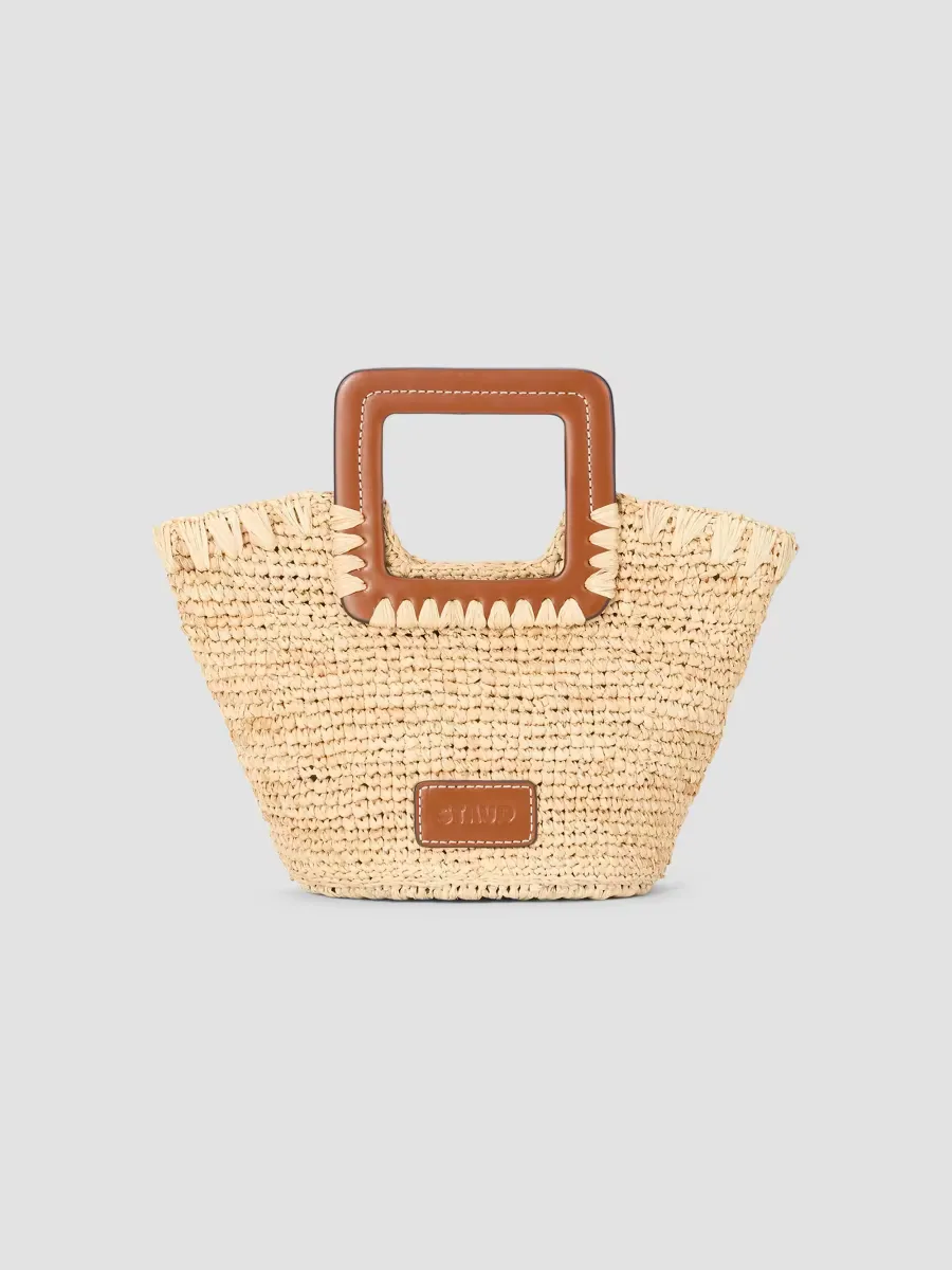 Mini Shirley Raffia Bucket Bag by STAUD