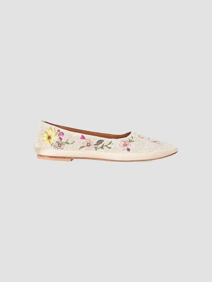 Alba Beaded Ballet Flats by STAUD