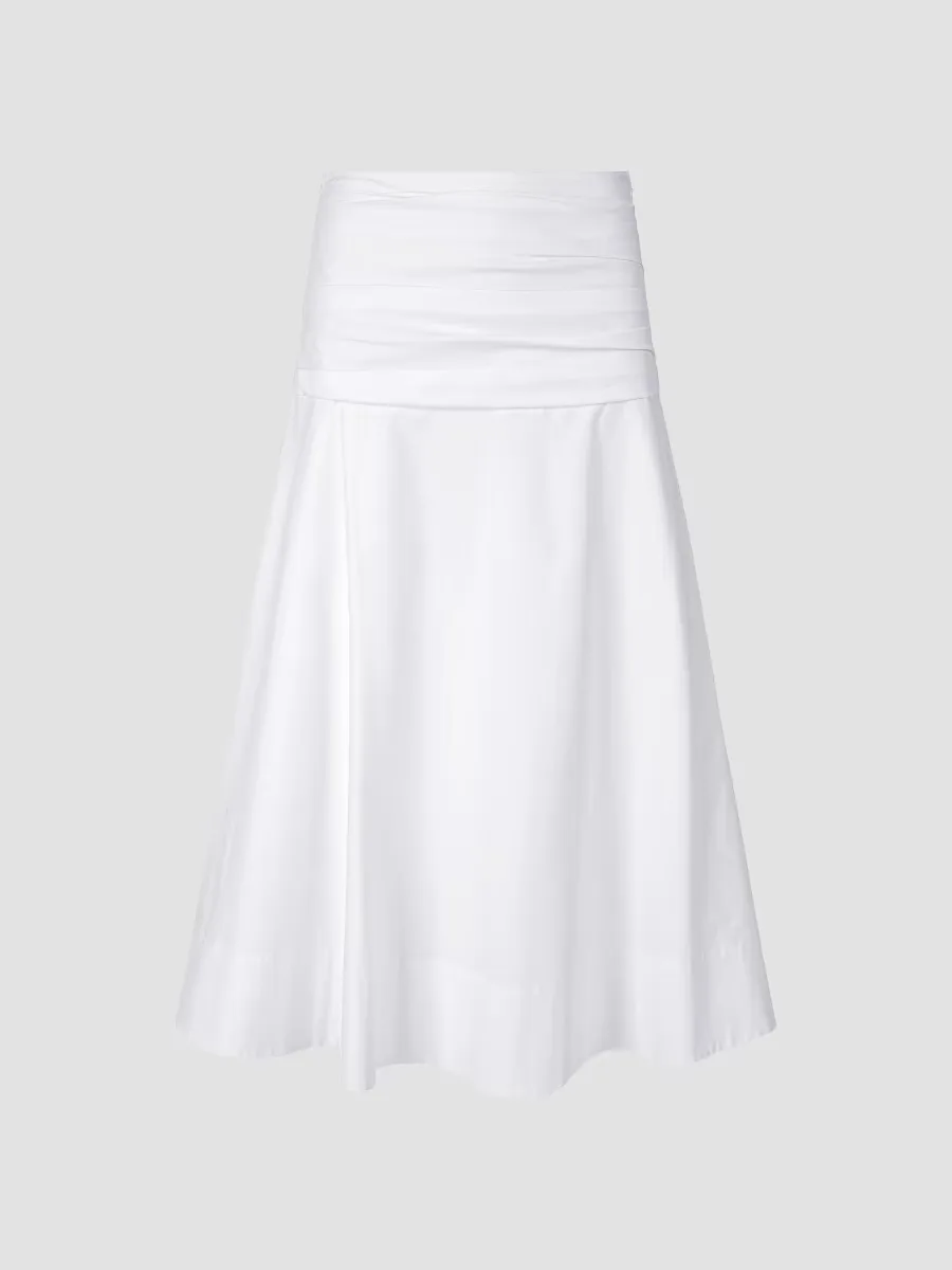 Sol Stretch-Cotton Midi-Skirt