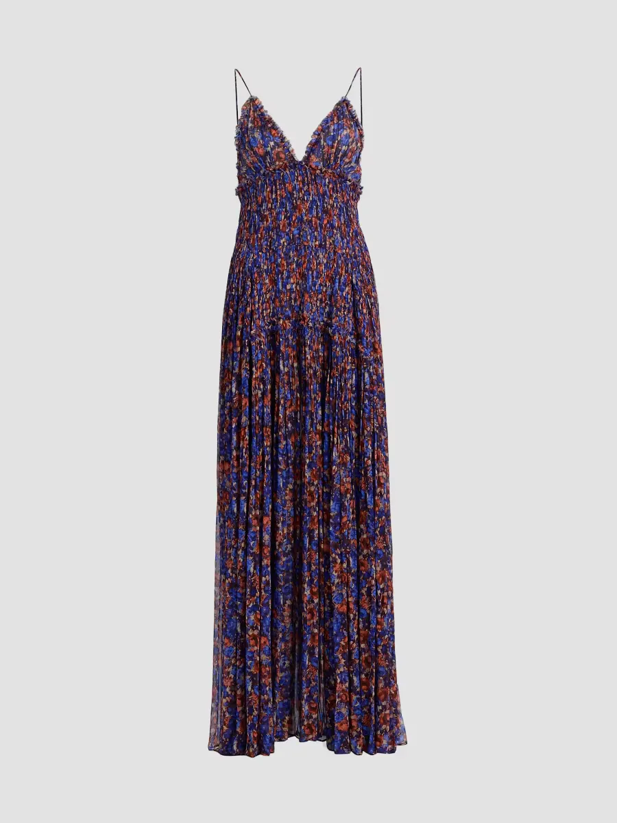 Atrani Printed Silk Gown