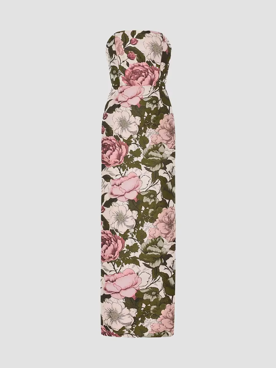 Ella Floral Jacquard Maxi Dress