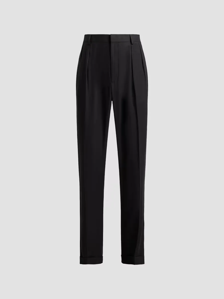 Ralph Lauren Purple Label Glenn Hand-Tailored Silk-Linen Trousers