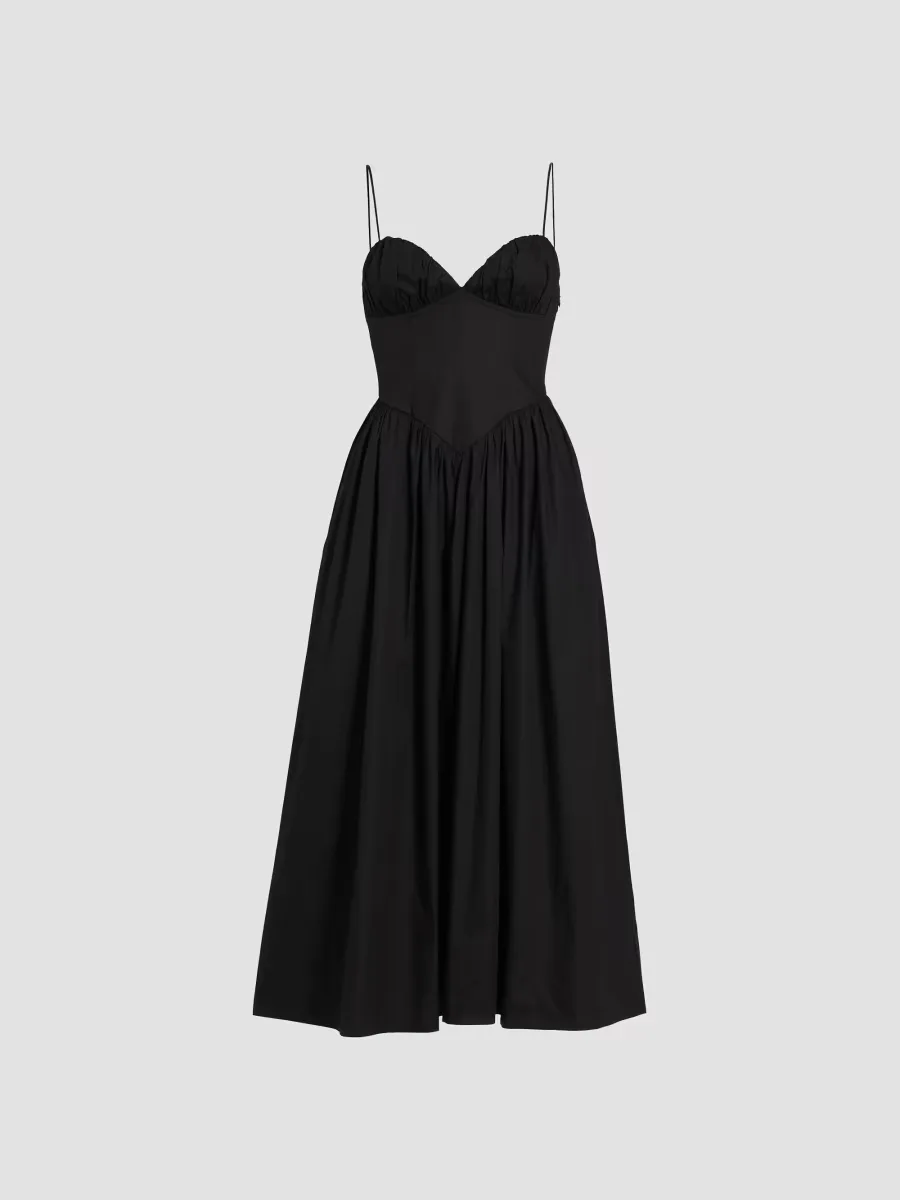 Carmine Corset Cotton Midi-Dress