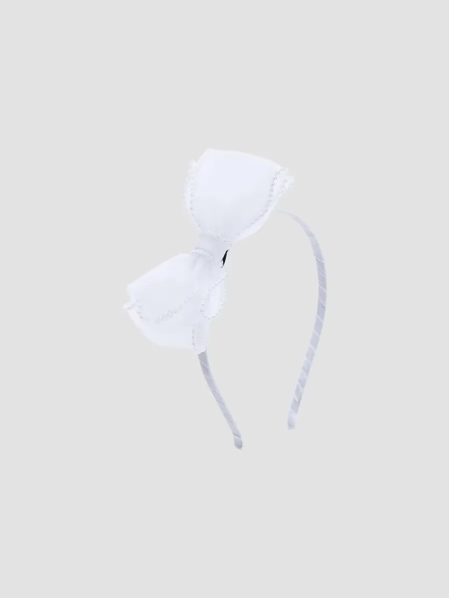 Elegant Pearl Bow Headband by Tulleen