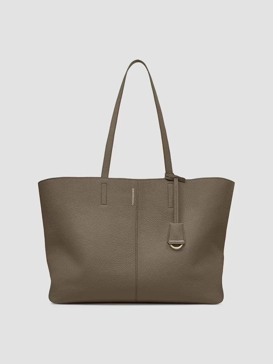 Maison De Sabre Large Leather Zipped Soft Tote Bag