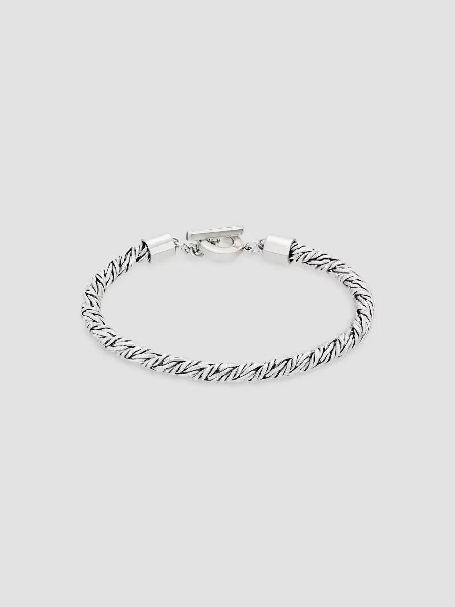 Sterling Silver & Mother-Of-Pearl Foxtail Chain Bracelet by Jan Leslie