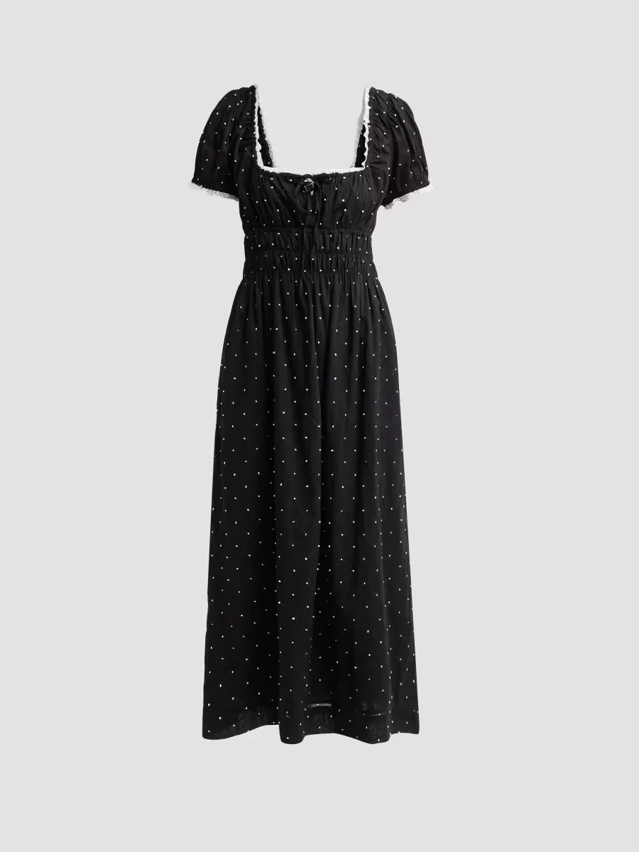 Aladine Polka Dot Midi Dress