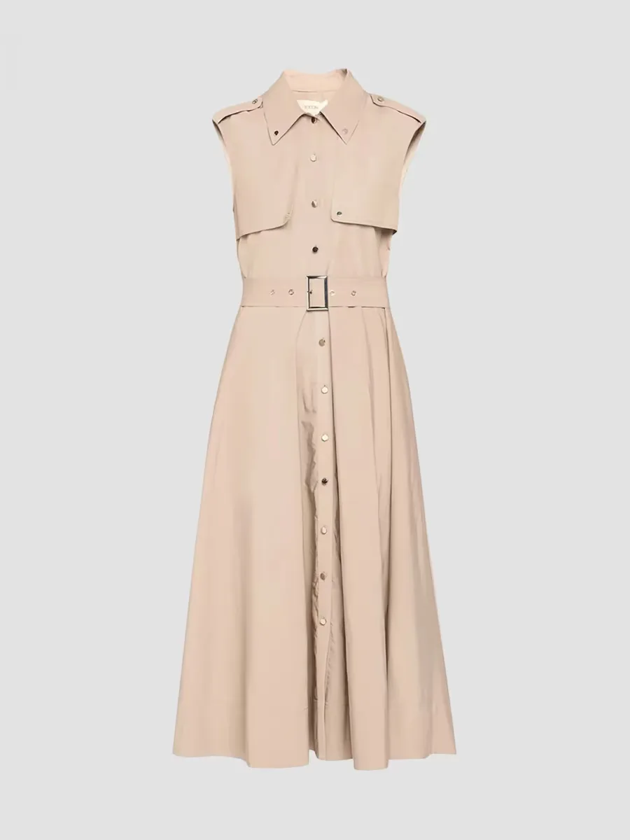 Gail Button-Front Midi Dress