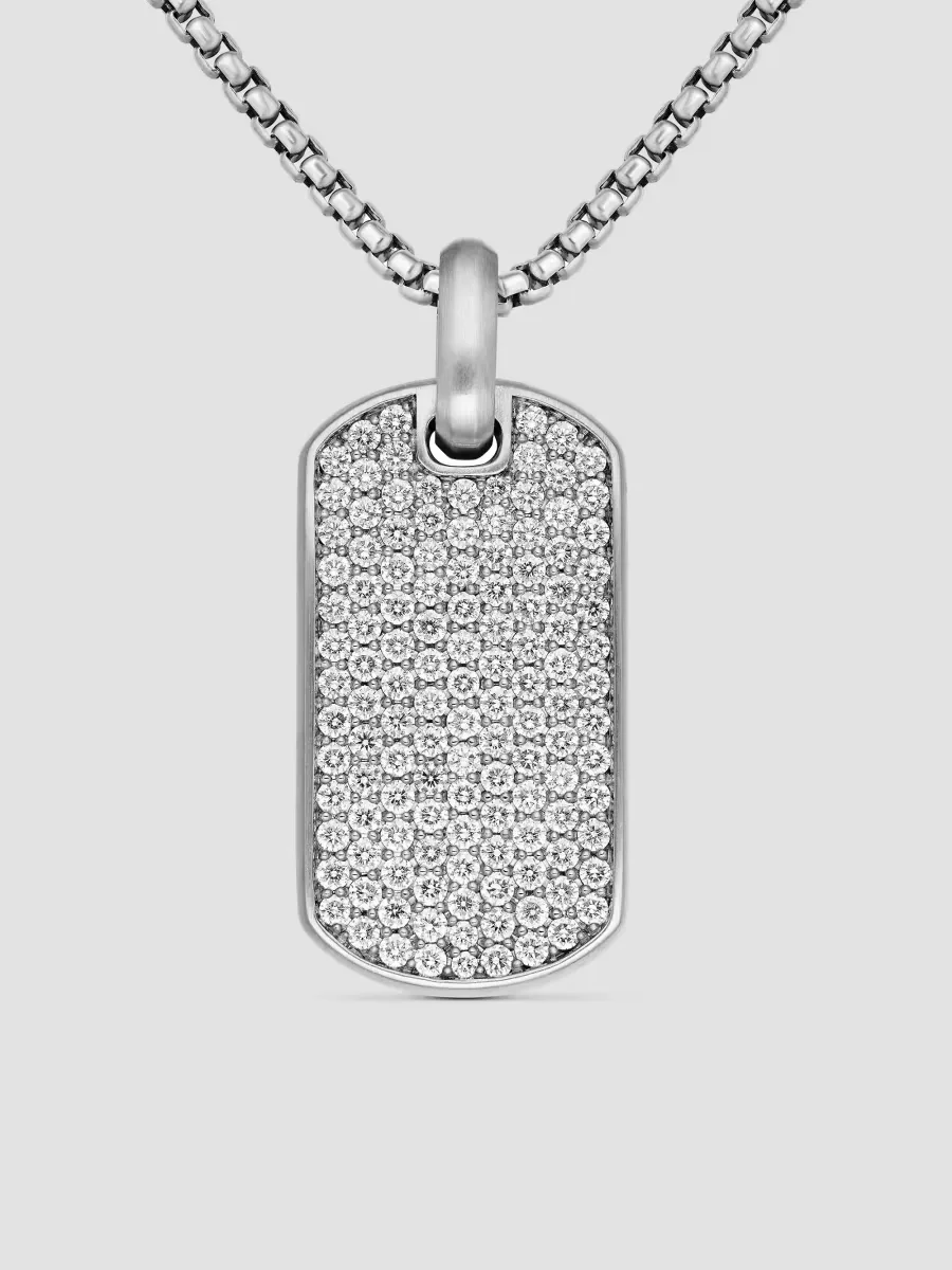 Chevron Tag in Sterling Silver by David Yurman