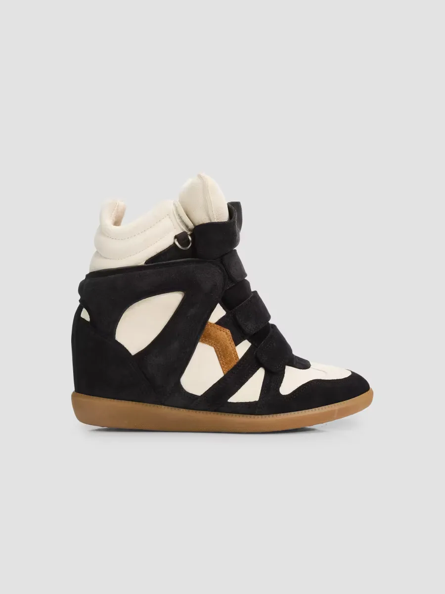 Bekett Suede-Velvet High-Top Sneakers