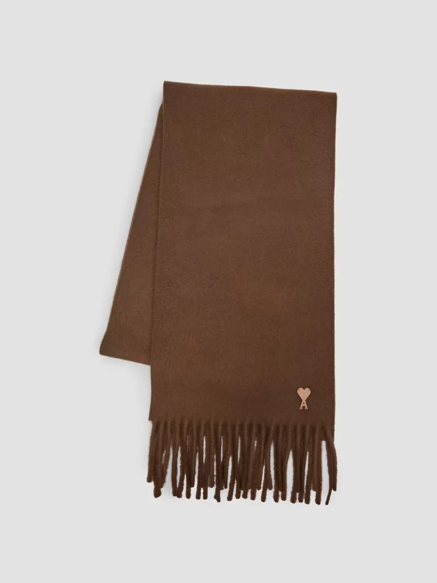 Fringed Wool Scarf by AMI Paris