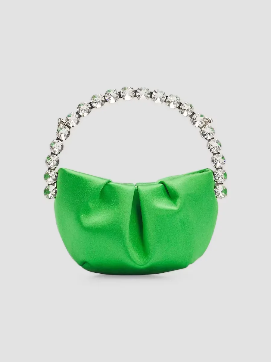 Micro Eternity Embellished Satin Clutch by LAlingi