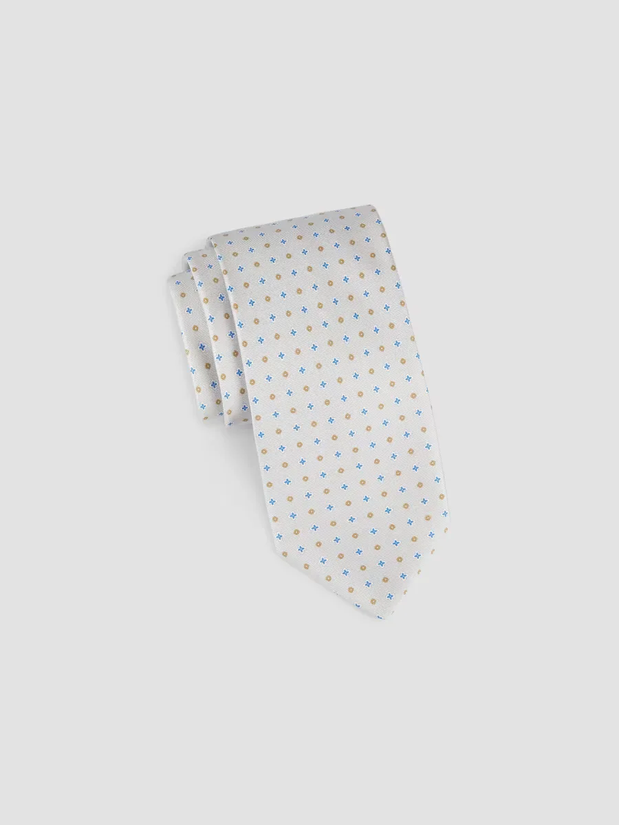 Micro Floral Silk Tie by Eton