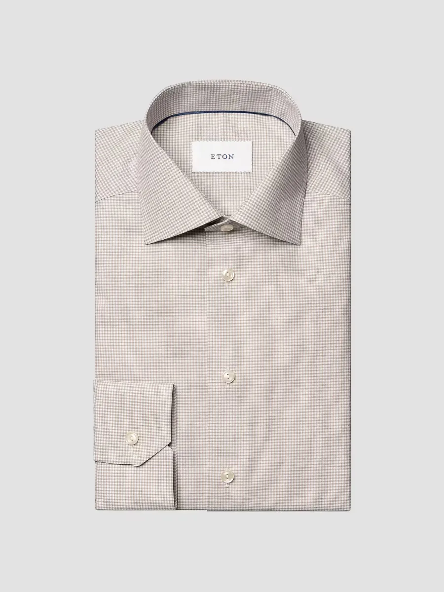 Slim-Fit Melange Gingham Button-Front Shirt