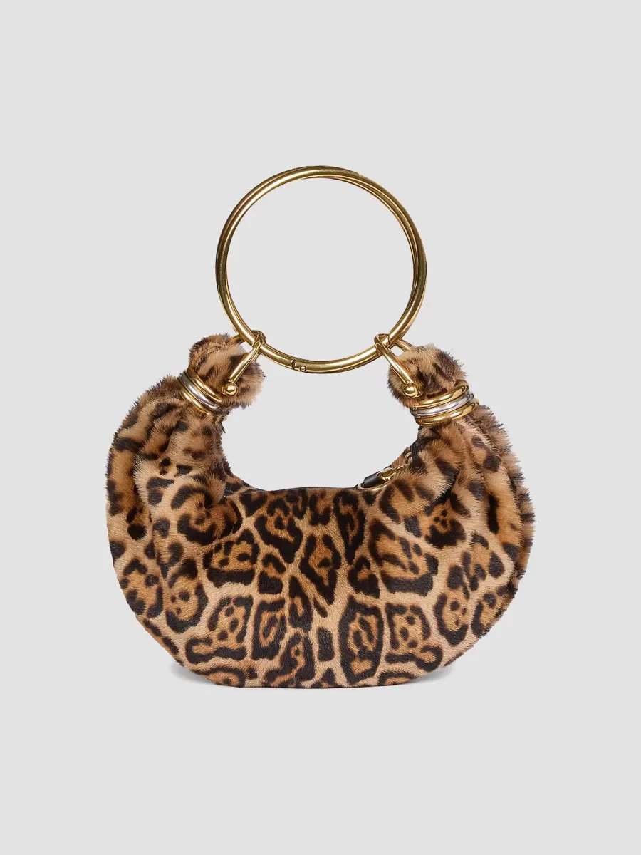 Bracelet Leopard-Print Shearling Bag by Chloé