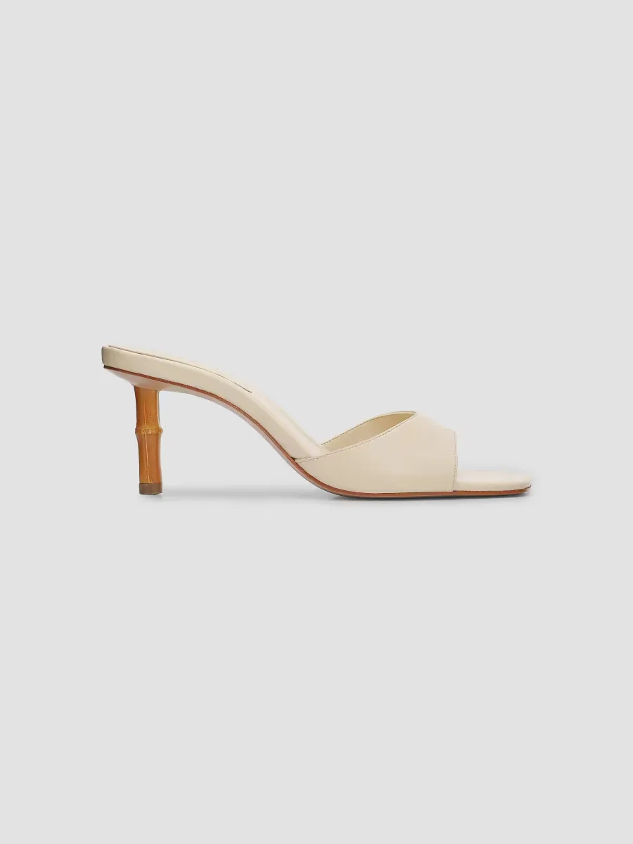 Leena 75MM Bamboo-Heel Leather Mules