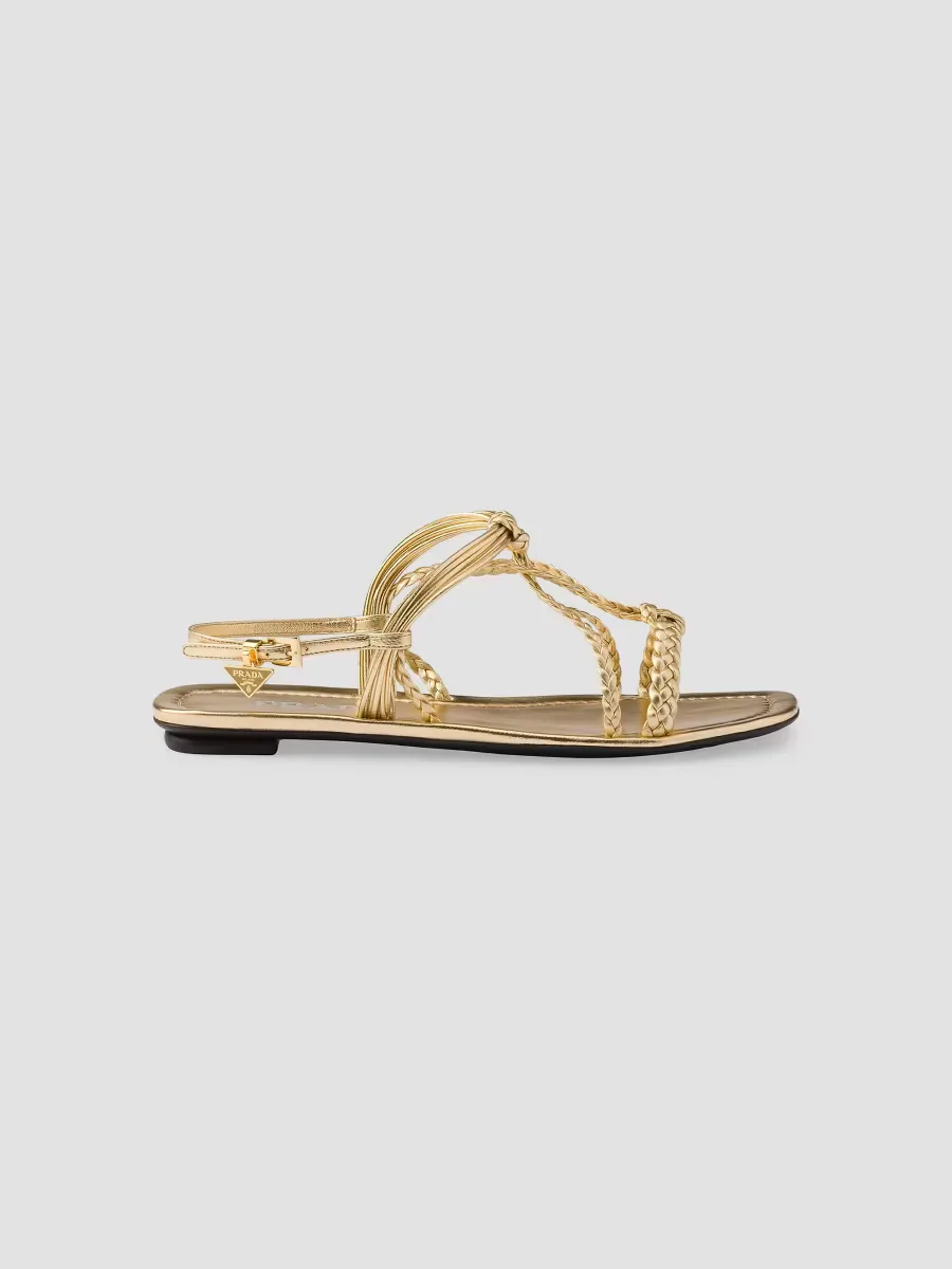 Flat Mordor Nappa Leather Sandals by Prada