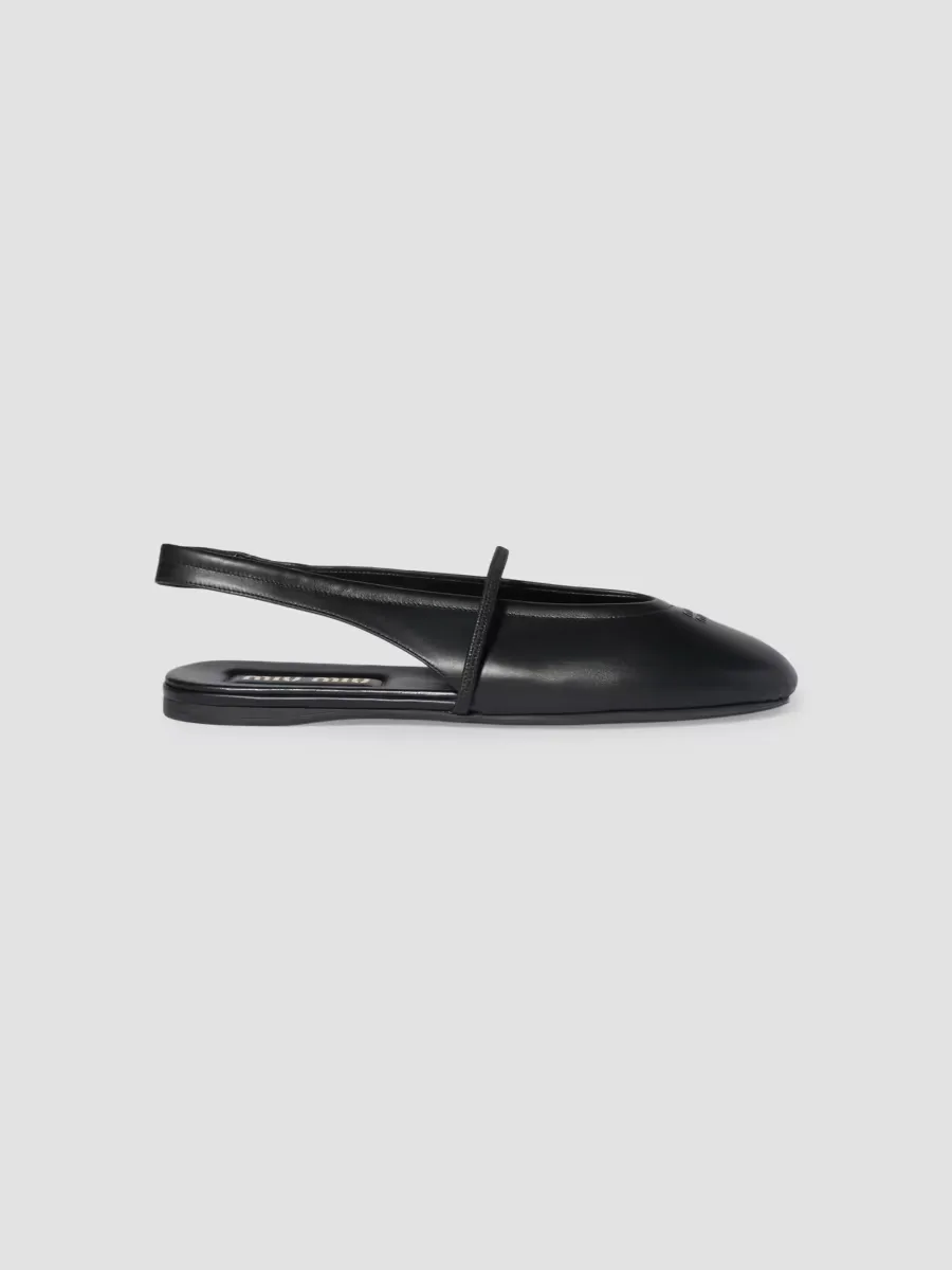 Leather Slingback Ballerinas by Miu Miu