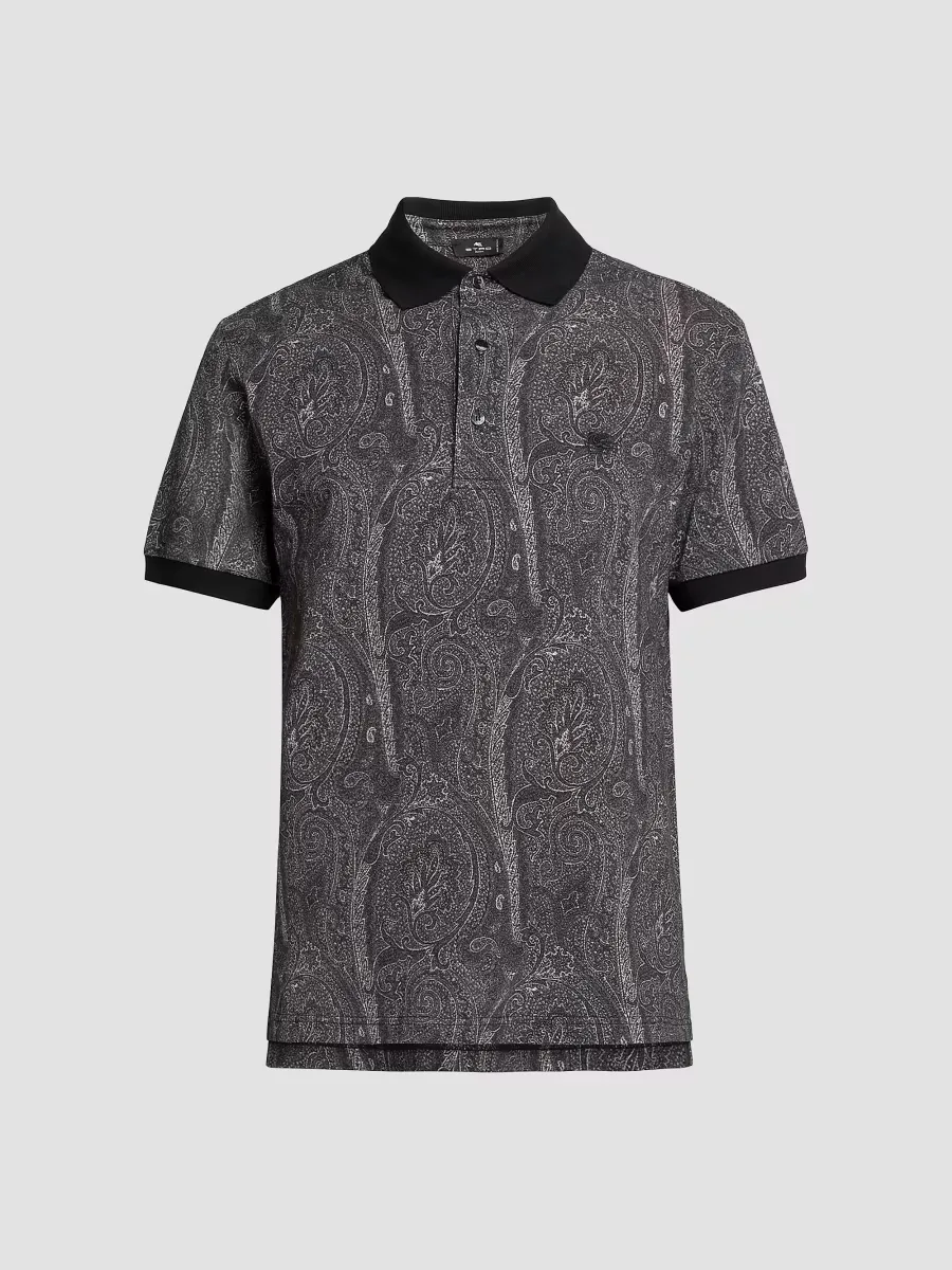 Paisley Cotton Polo Top