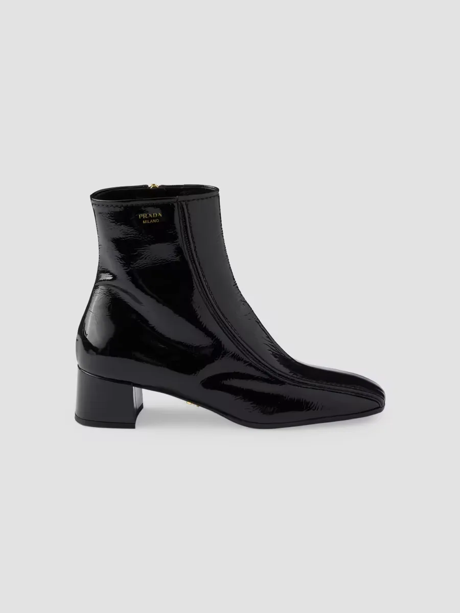 Patent Naplak Leather Booties by Prada
