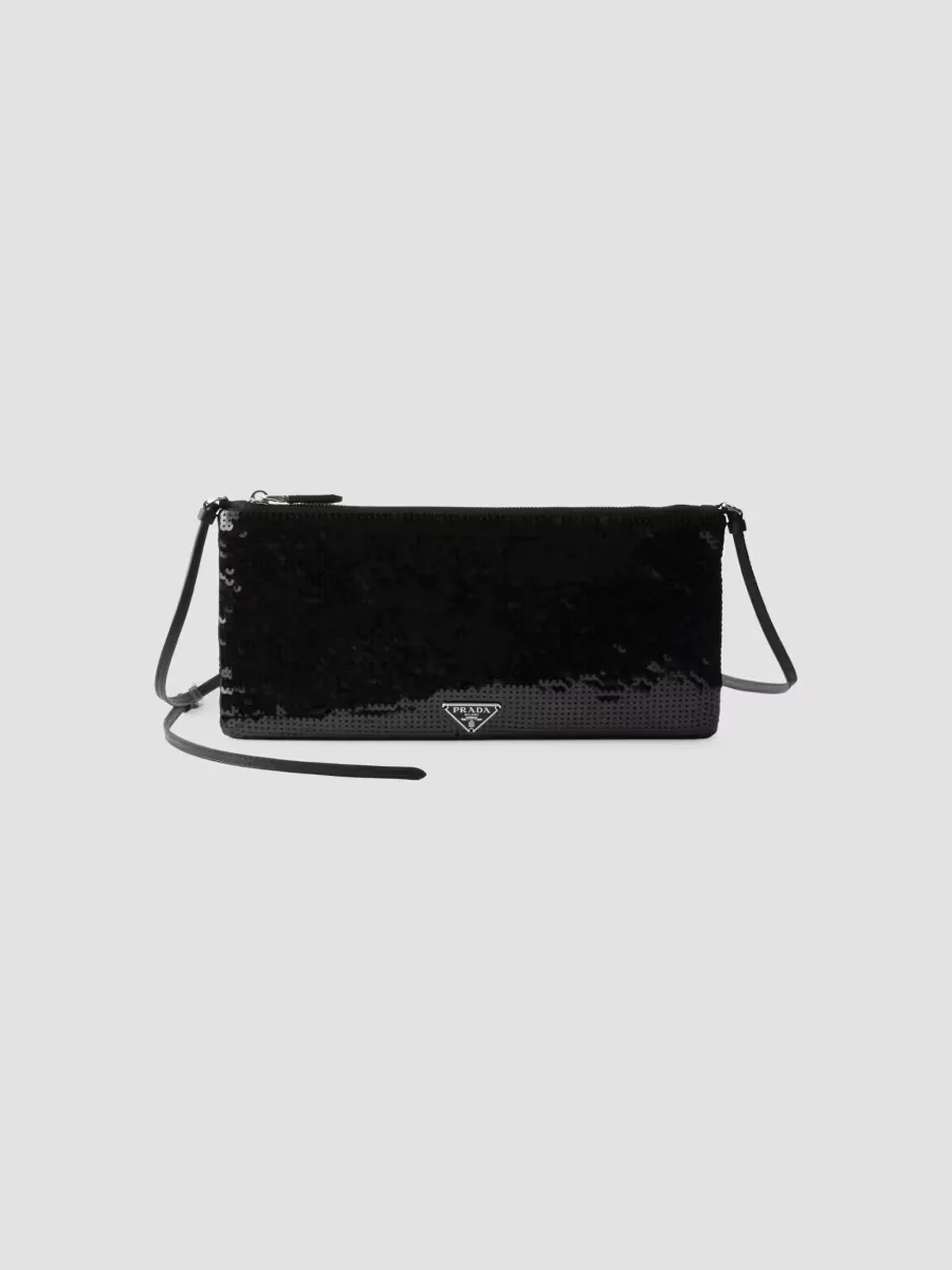 Small Satin and Sequin Shoulder Bag by Prada