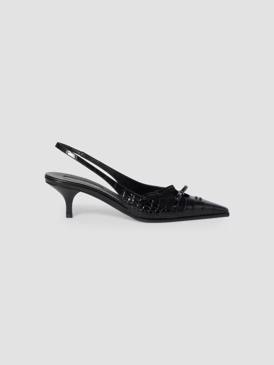Crocodile Embossed Calfskin Slingback Pumps by Miu Miu