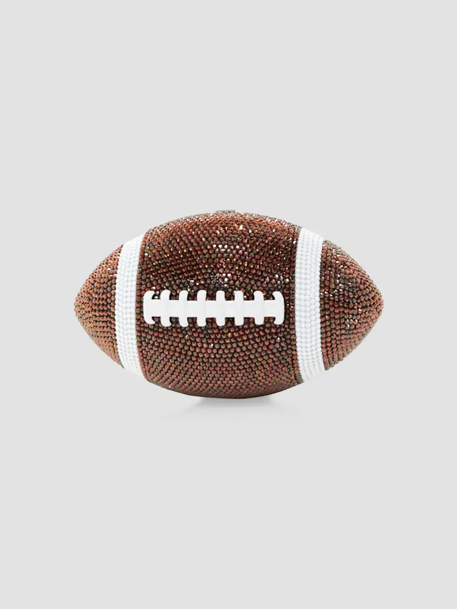 Game Day Football Pigskin Crystal Clutch by Judith Leiber