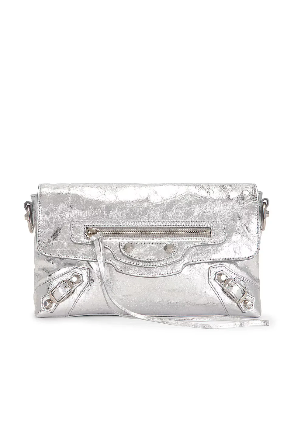 Le City Clutch in Metallic Silver by Balenciaga