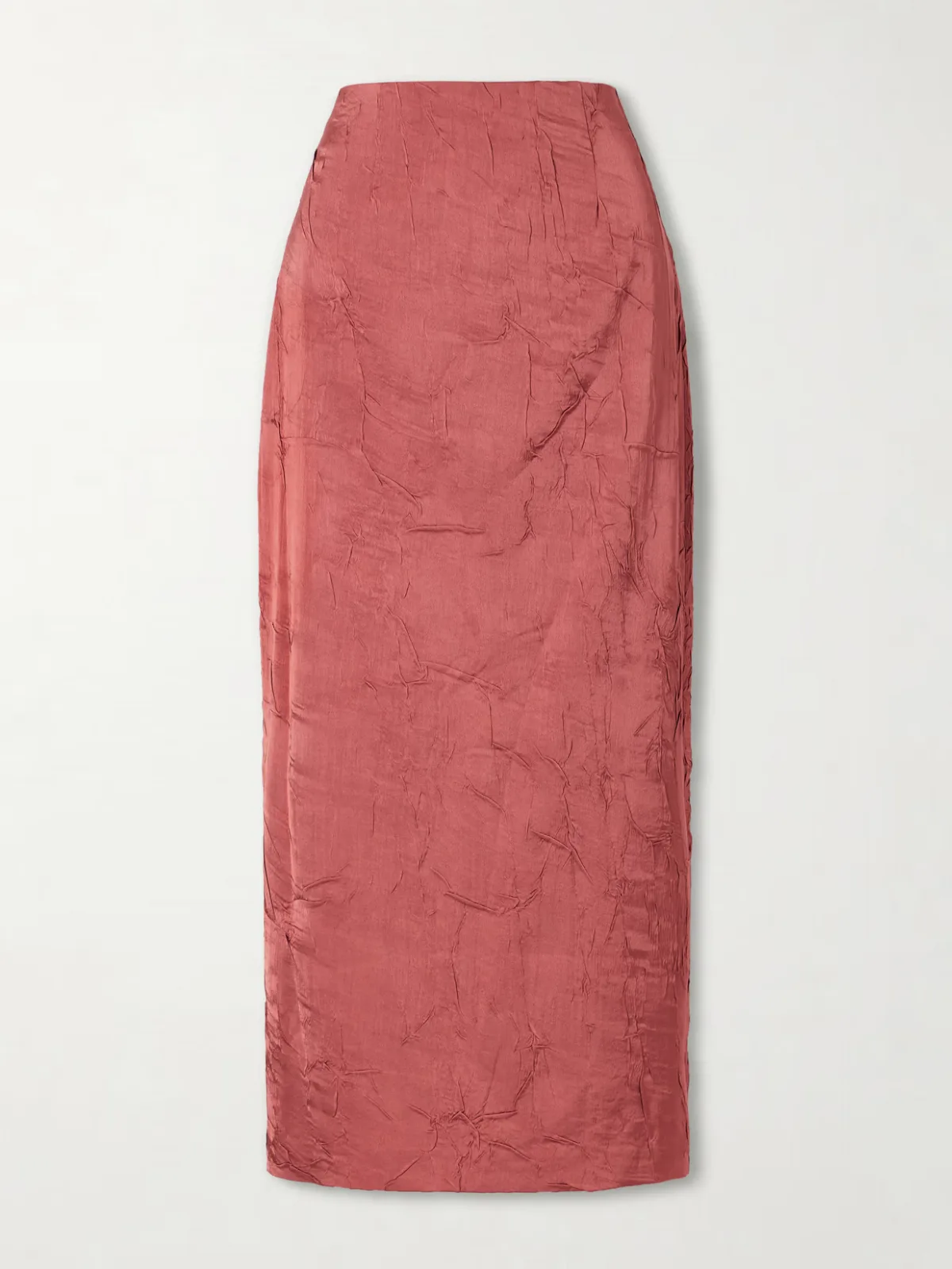 - Inez Crinkled-satin Midi Skirt -