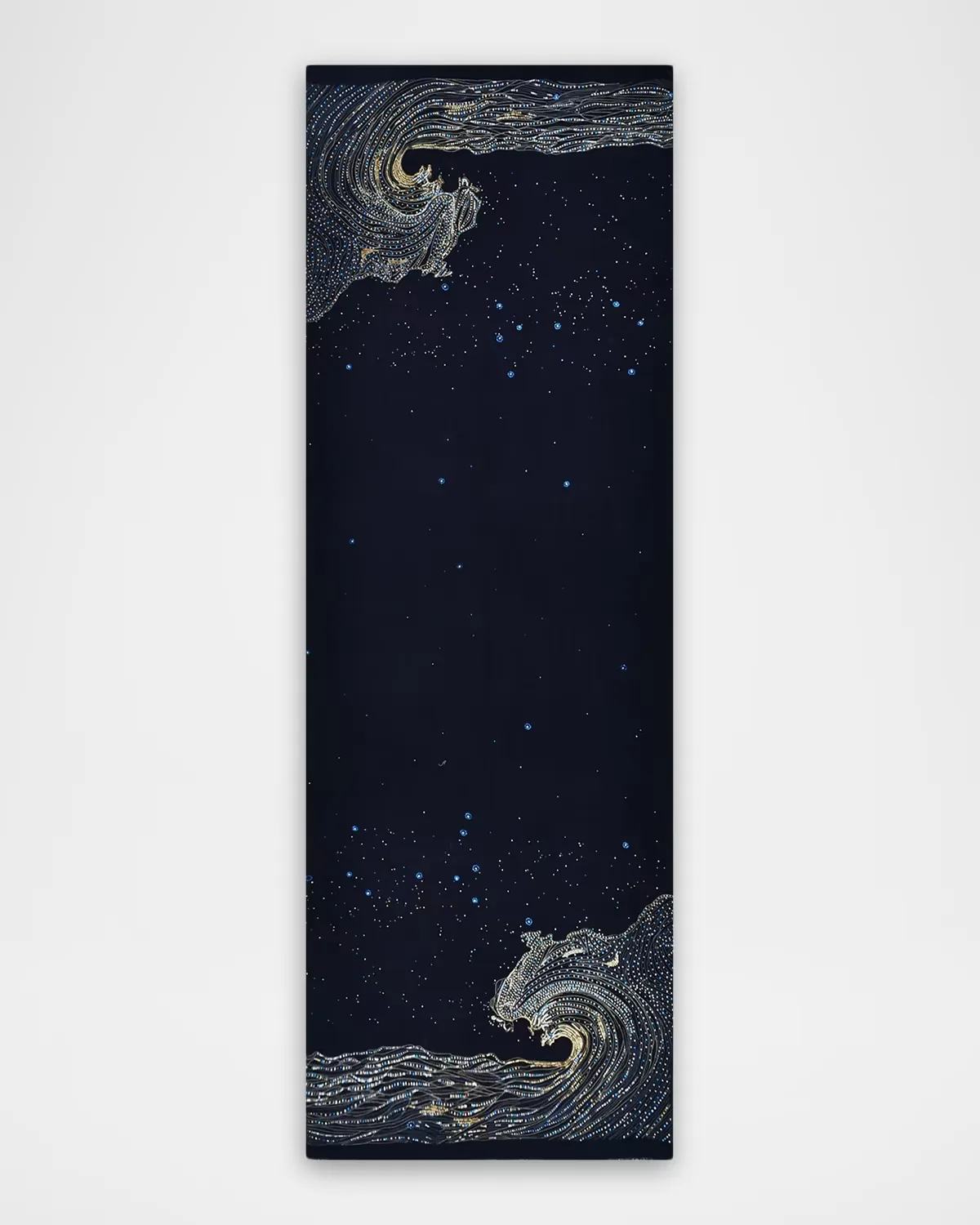 Golden Tide Embellished Merino Wool Scarf by Janavi India