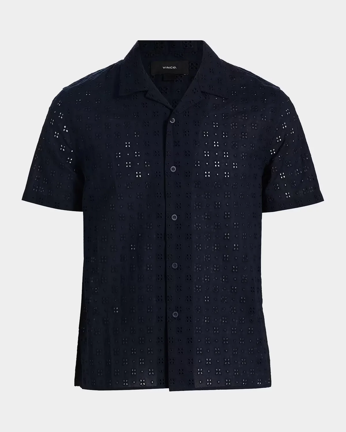 Cotton Eyelet Short-Sleeve Shirt