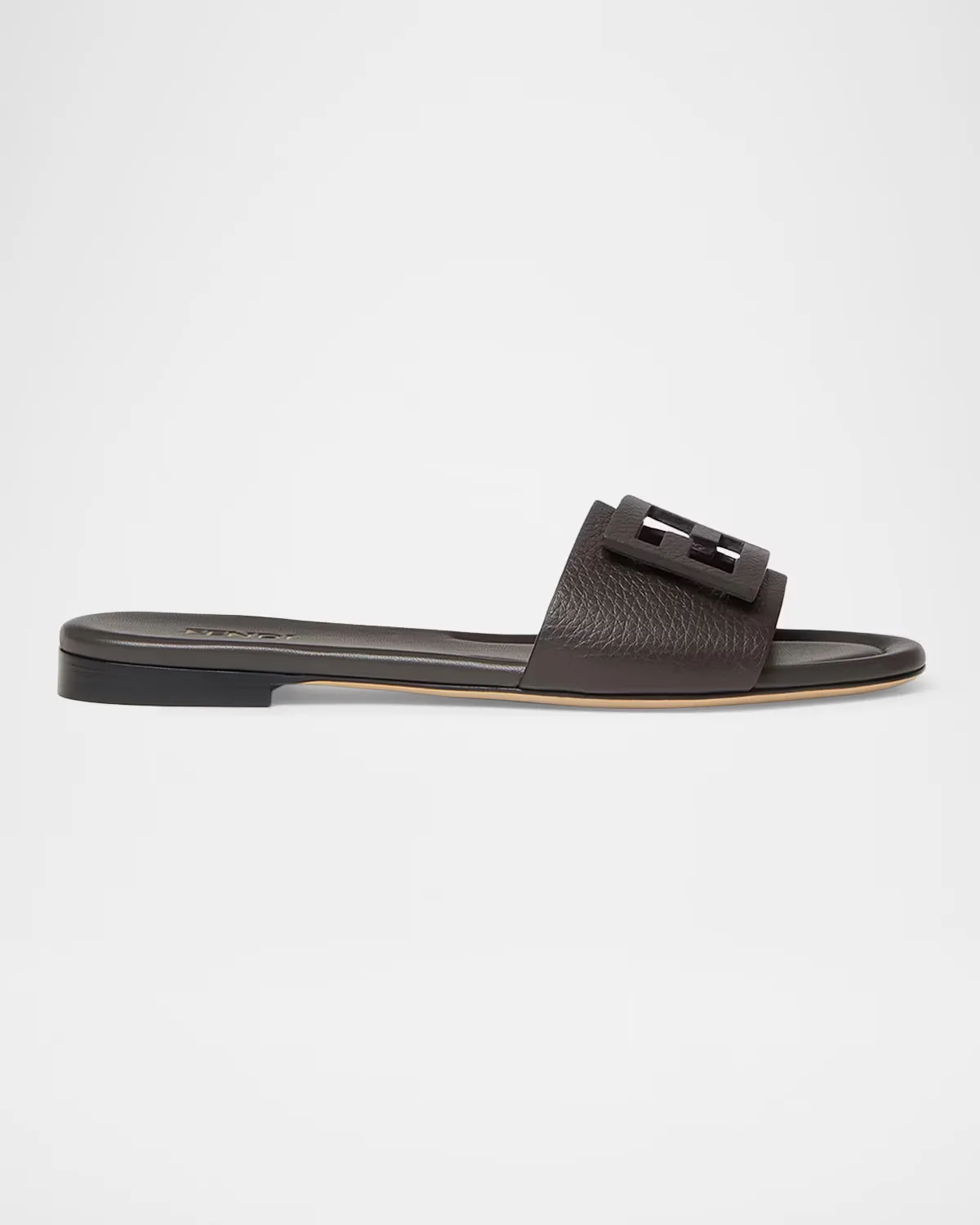 FF Leather Flat Sandals by FENDI