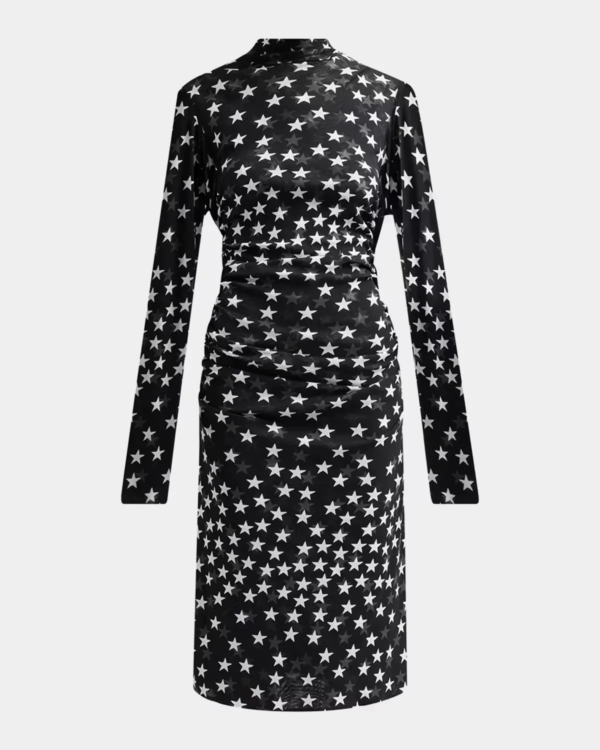 Star-Print Mesh Mock Turtleneck Midi Dress by Stella McCartney