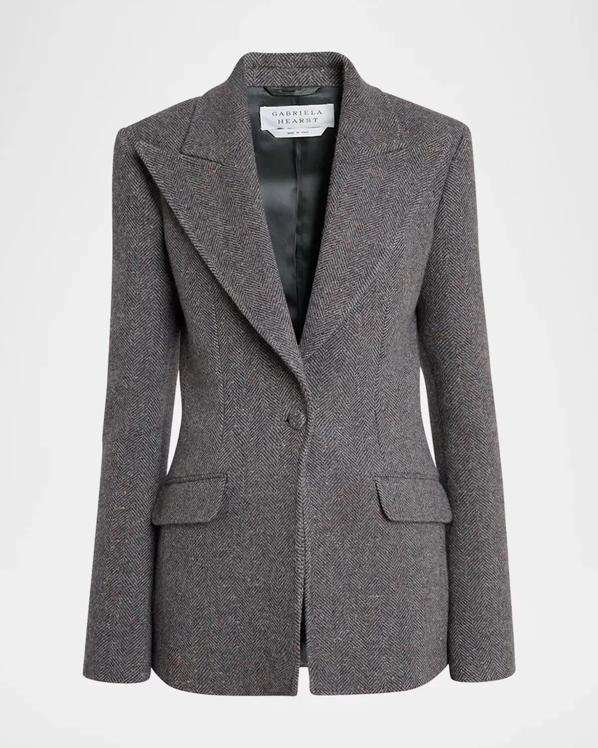 Leiva Speckled Herringbone Single-Breasted Blazer by Gabriela Hearst
