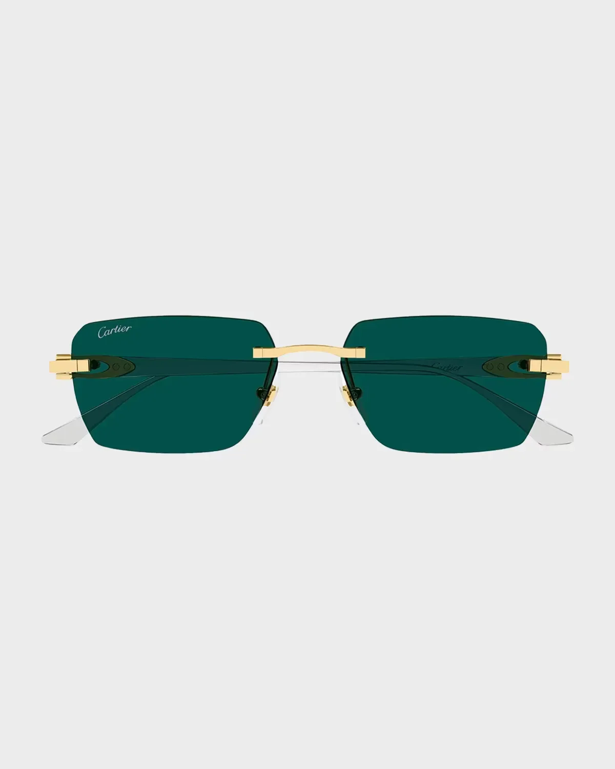 Rimless Metal and Nylon Rectangle Sunglasses