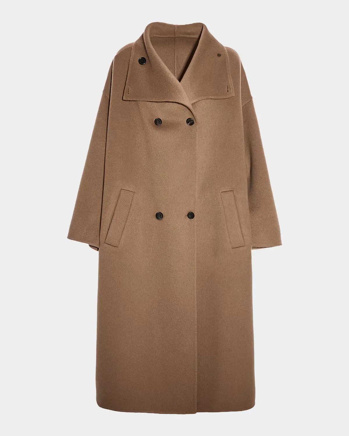 Double-Breasted Cashmere Straight Fit Overcoat by Malo