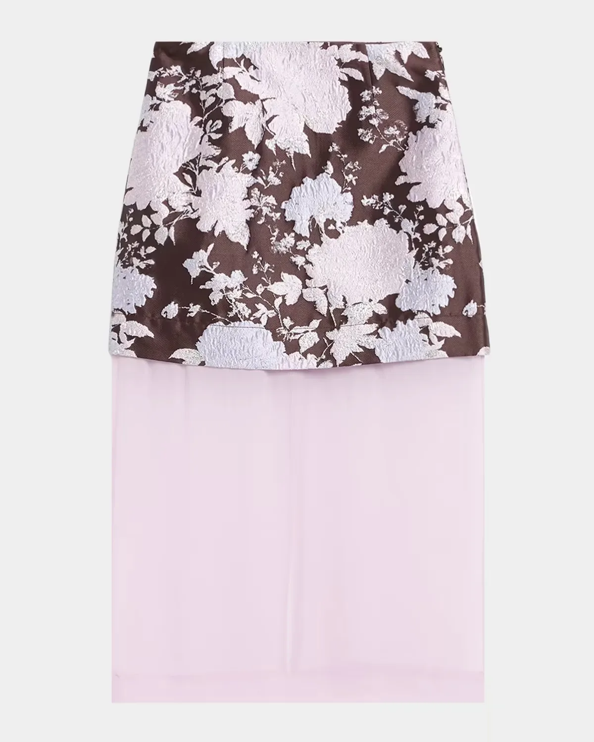 Brooke Layered Floral Brocade Midi Skirt by AKNVAS