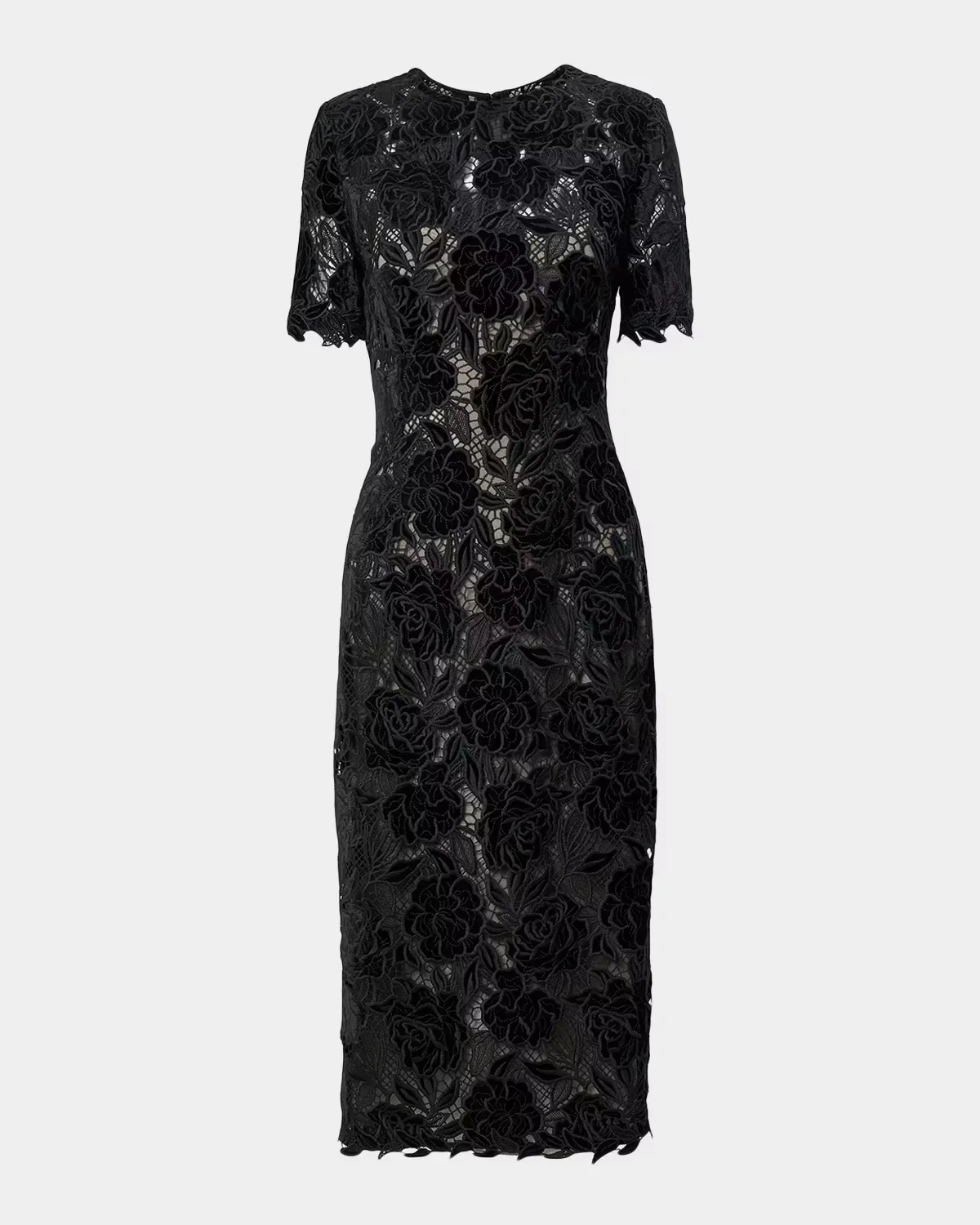 Floral Lace Knee-Length Dress by Carolina Herrera