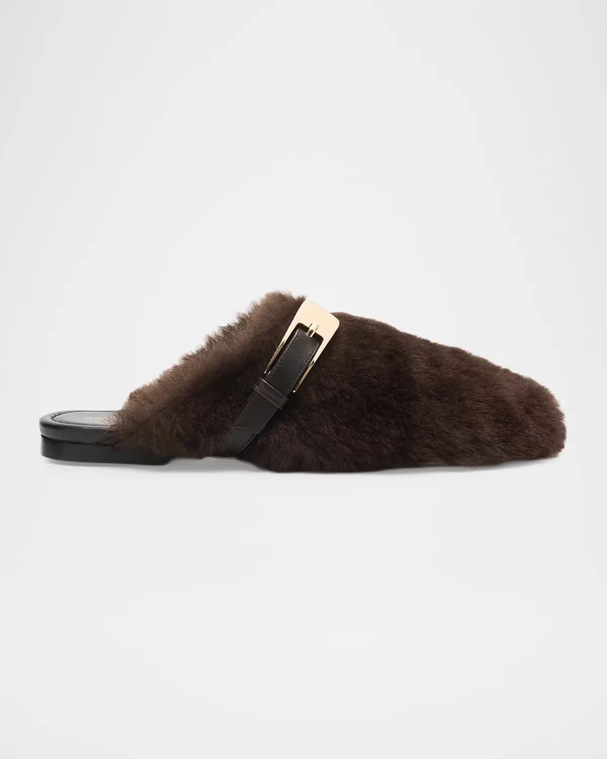 Roxanne Shearling Buckle Mules by Stuart Weitzman