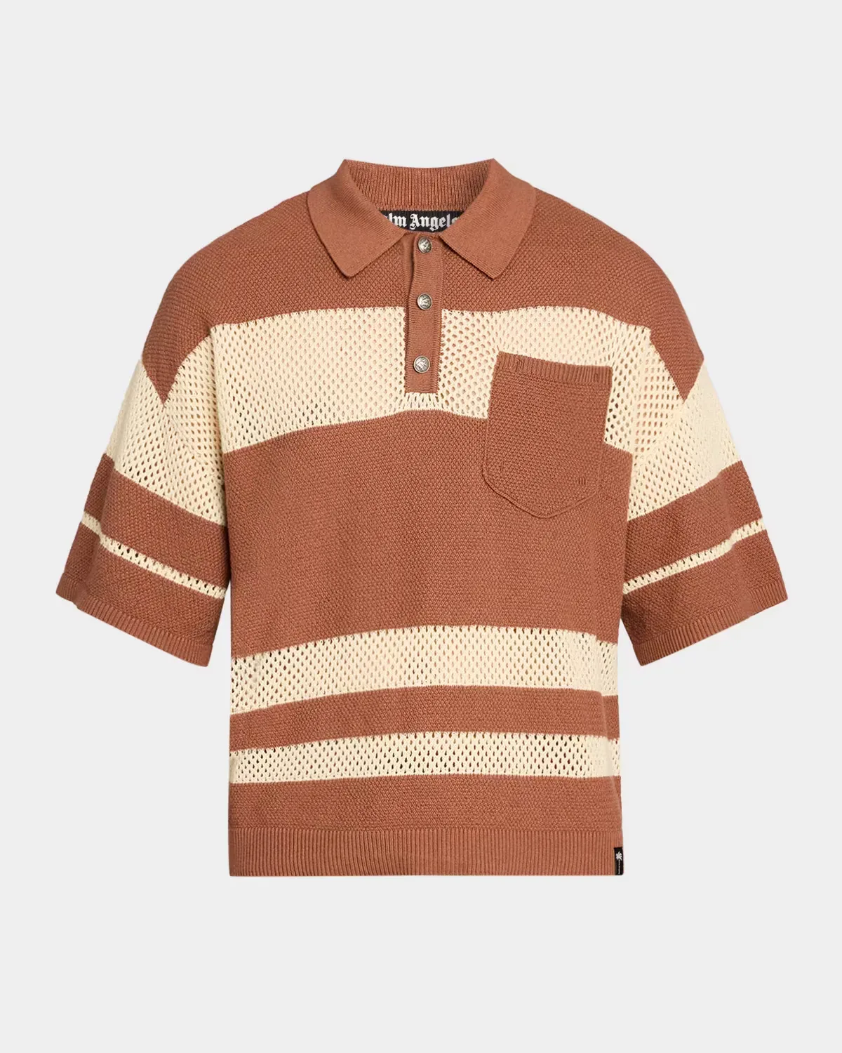 Palm Type Loose Knit Polo Shirt by Palm Angels