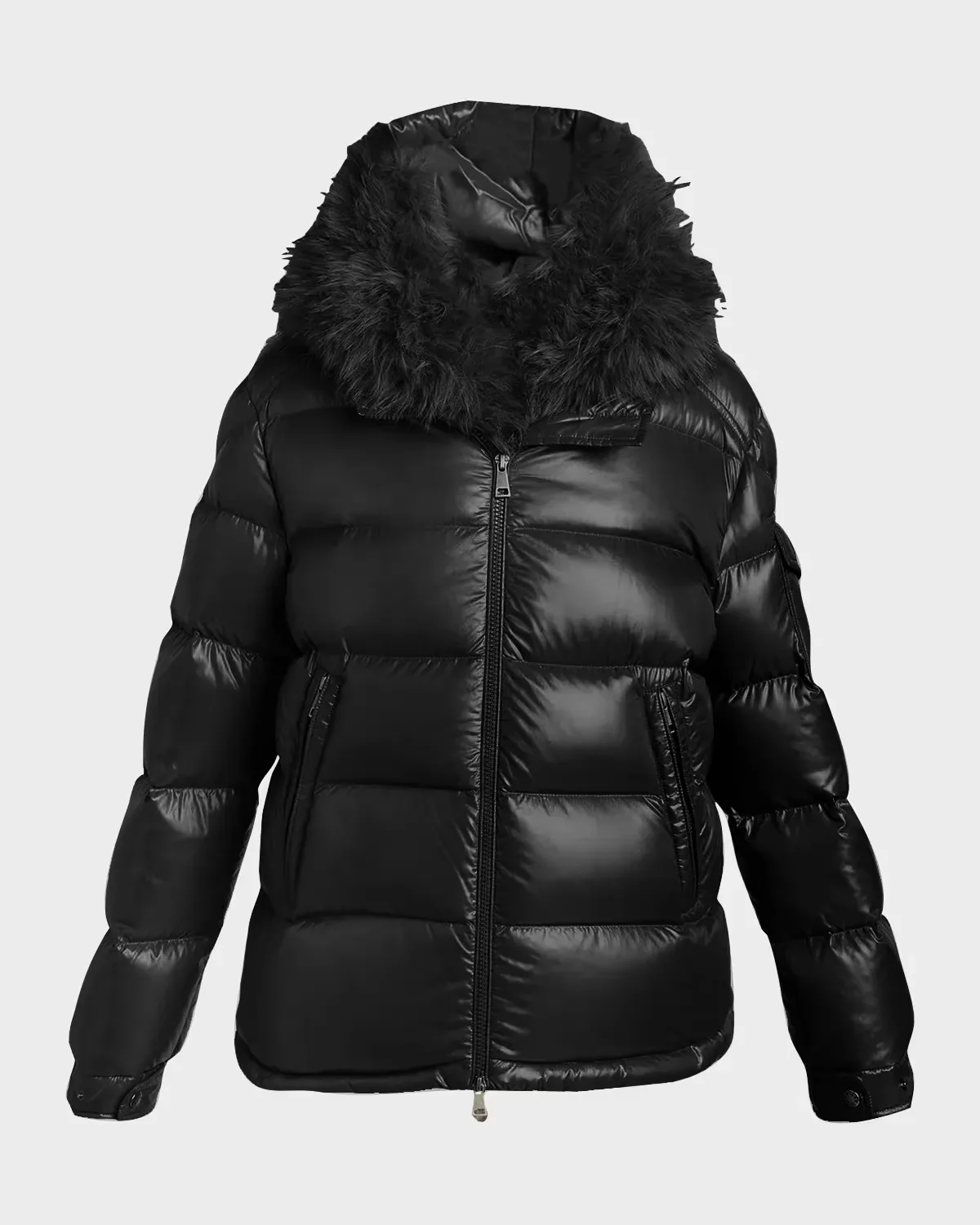 Hypolais Short Down Jacket with Faux Fur by Moncler