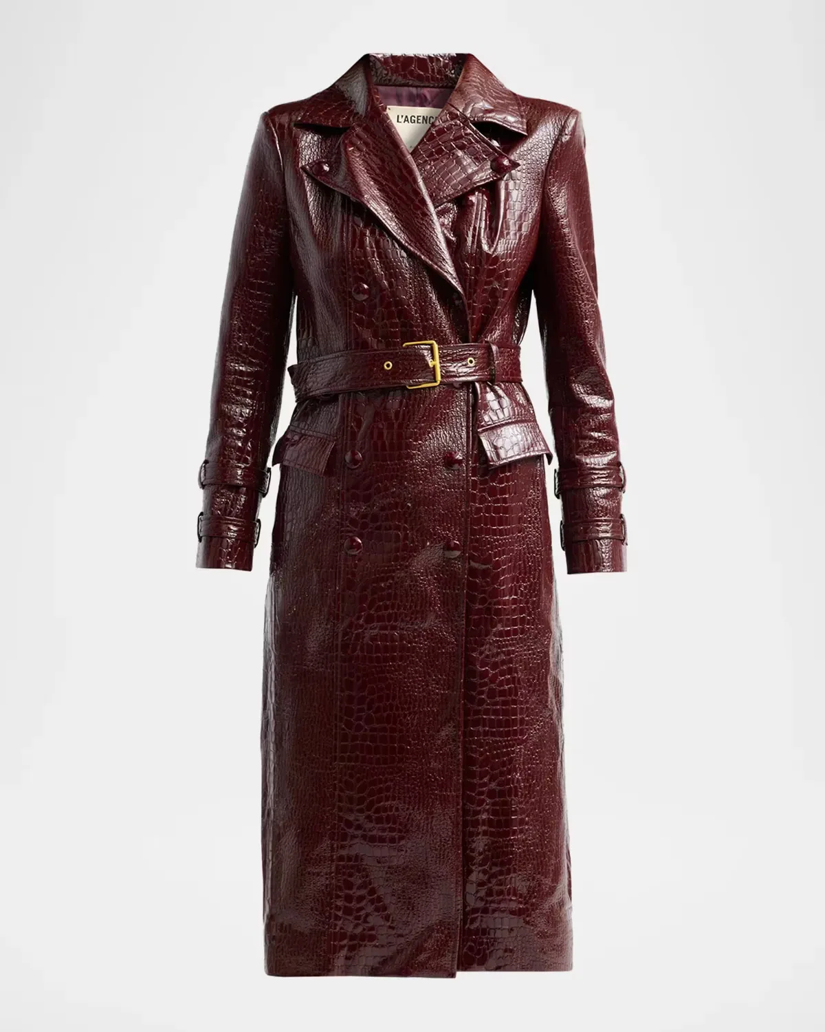 Celina Faux Leather Trench Coat by L & apos;AGENCE