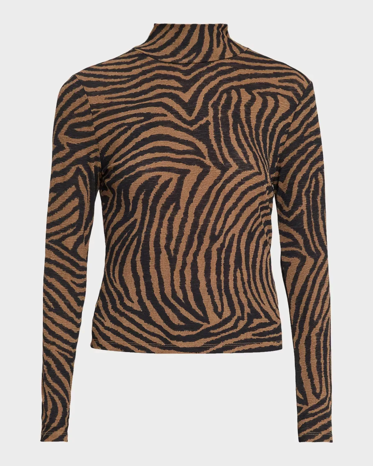Wyeth Animal-Print Mock Turtleneck Top by Veronica Beard